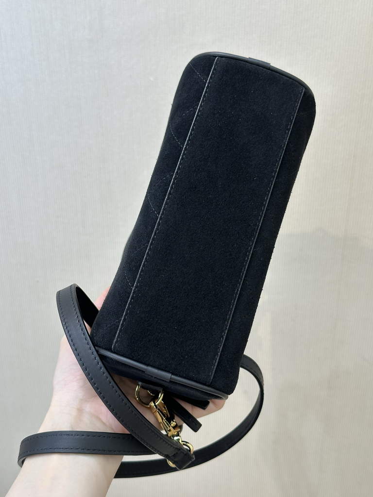 Chanel Clutch with Leather Strap, AP5528 Suede Calfskin Black