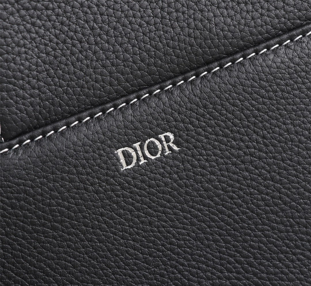 Dior 1ADPO093 Saddle Bag Black Canvas and Smooth Calfskin - 26 x 19 x 4.5 cm / Black - View 6
