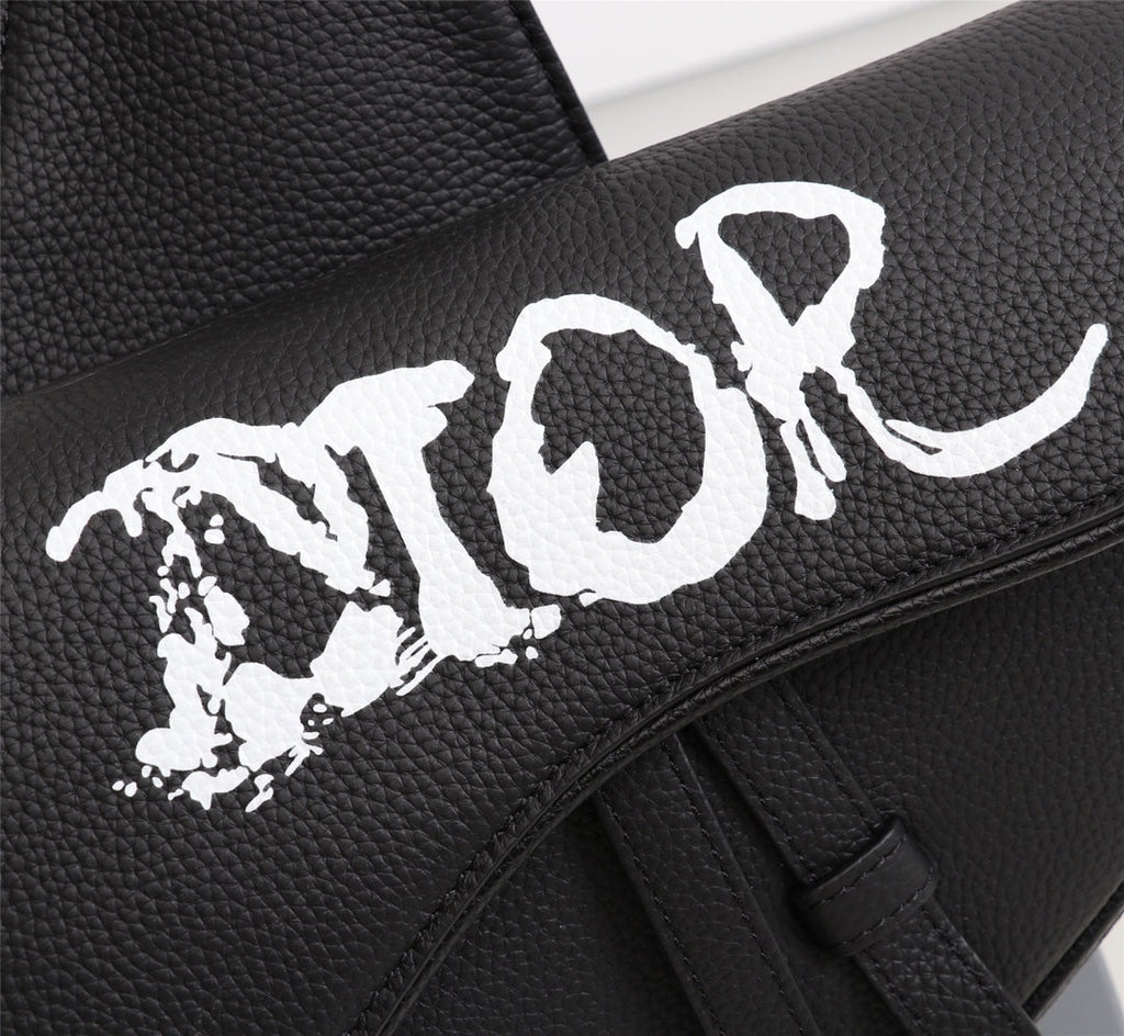 Dior 1ADPO093 Saddle Bag Black Canvas and Smooth Calfskin C - 26 x 19 x 4.5 cm / Black - View 5