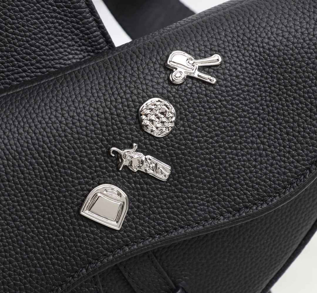Dior 1ADPO093 Saddle Bag Black Canvas and Smooth Calfskin D - 26 x 19 x 4.5 cm / Black - View 5