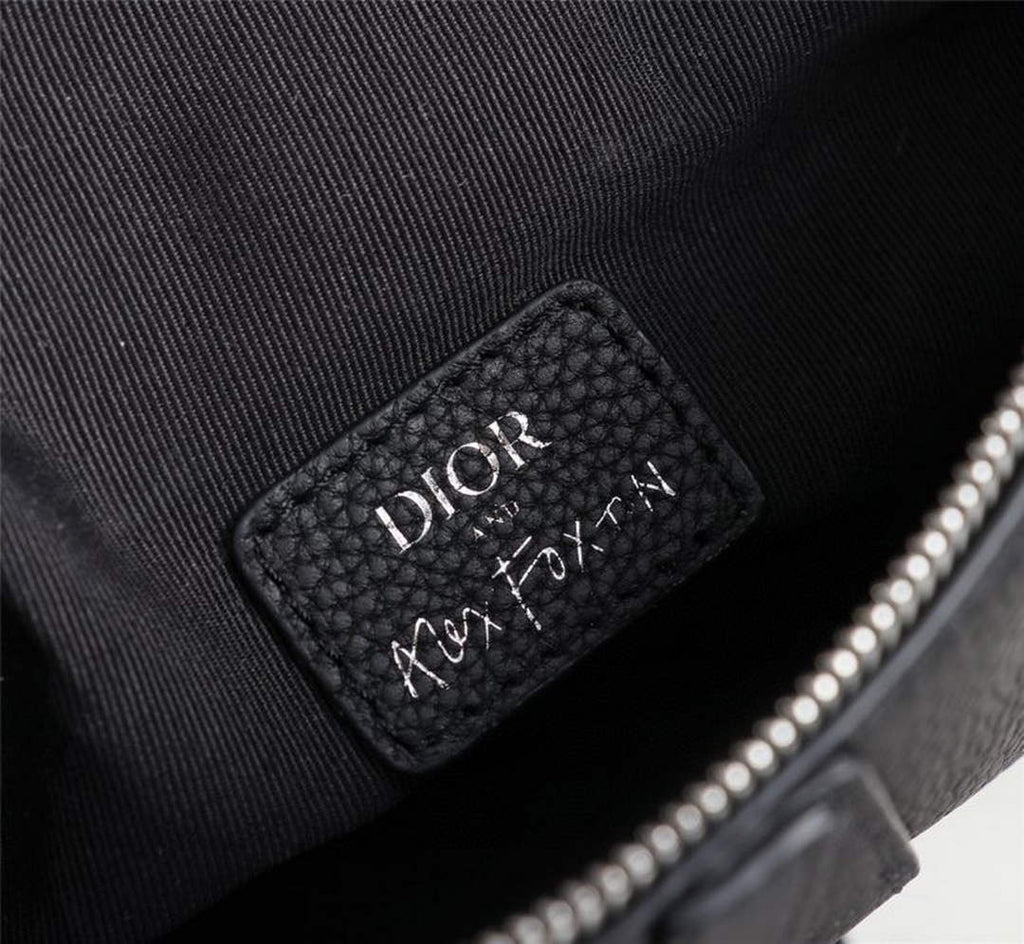 Dior 1ADPO093 Saddle Bag Black Canvas and Smooth Calfskin F - 26 x 19 x 4.5 cm / Black - View 9