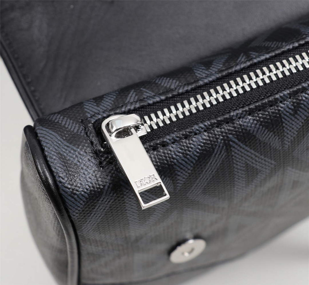 Dior 1ADPO093 Saddle Bag Black CD Diamond Canvas and Smooth Calfskin - 26 x 19 x 4.5 cm / Black - View 7