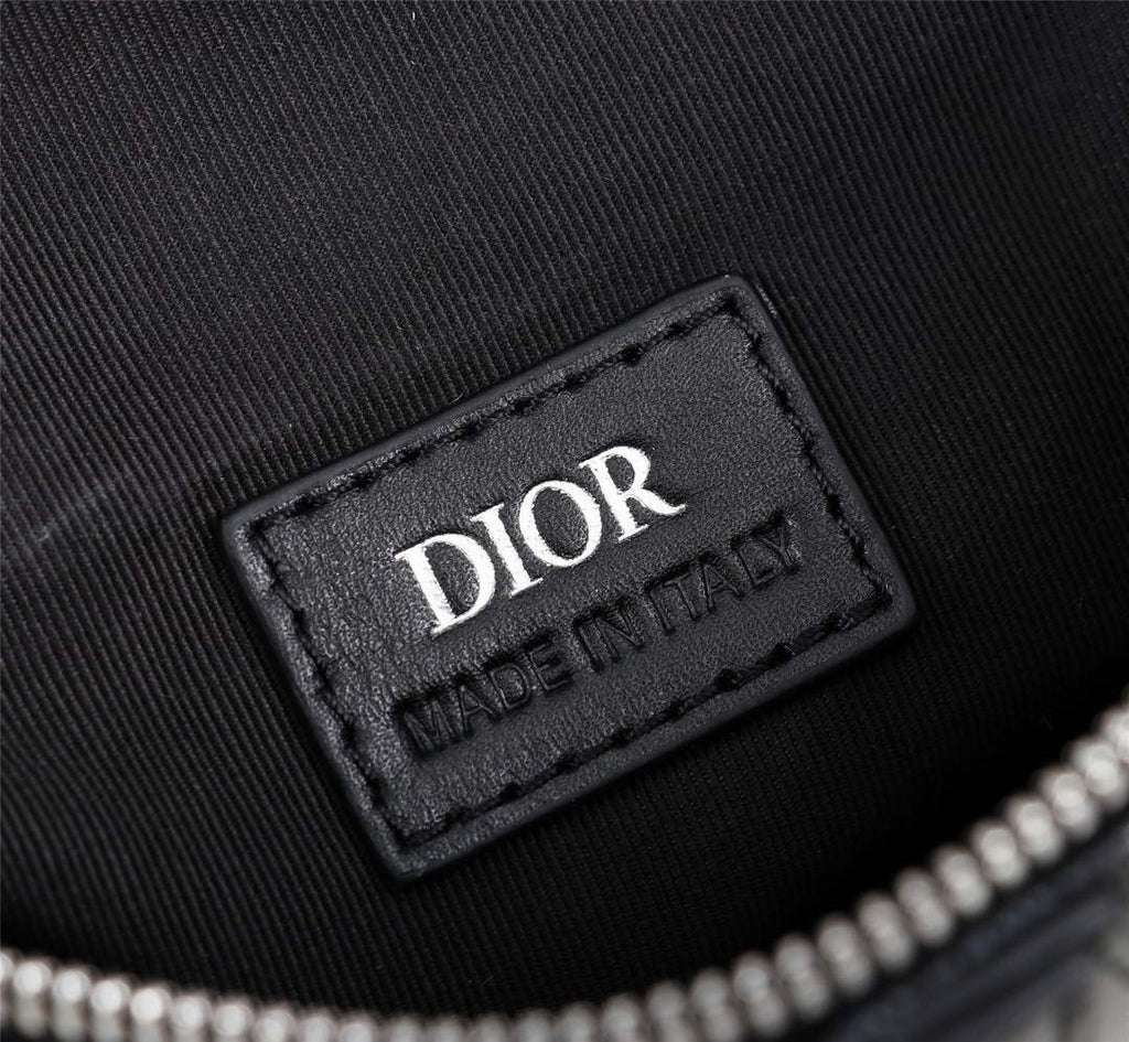 Dior 1ADPO093 Saddle Bag Black CD Diamond Canvas and Smooth Calfskin - 26 x 19 x 4.5 cm / Black - View 9