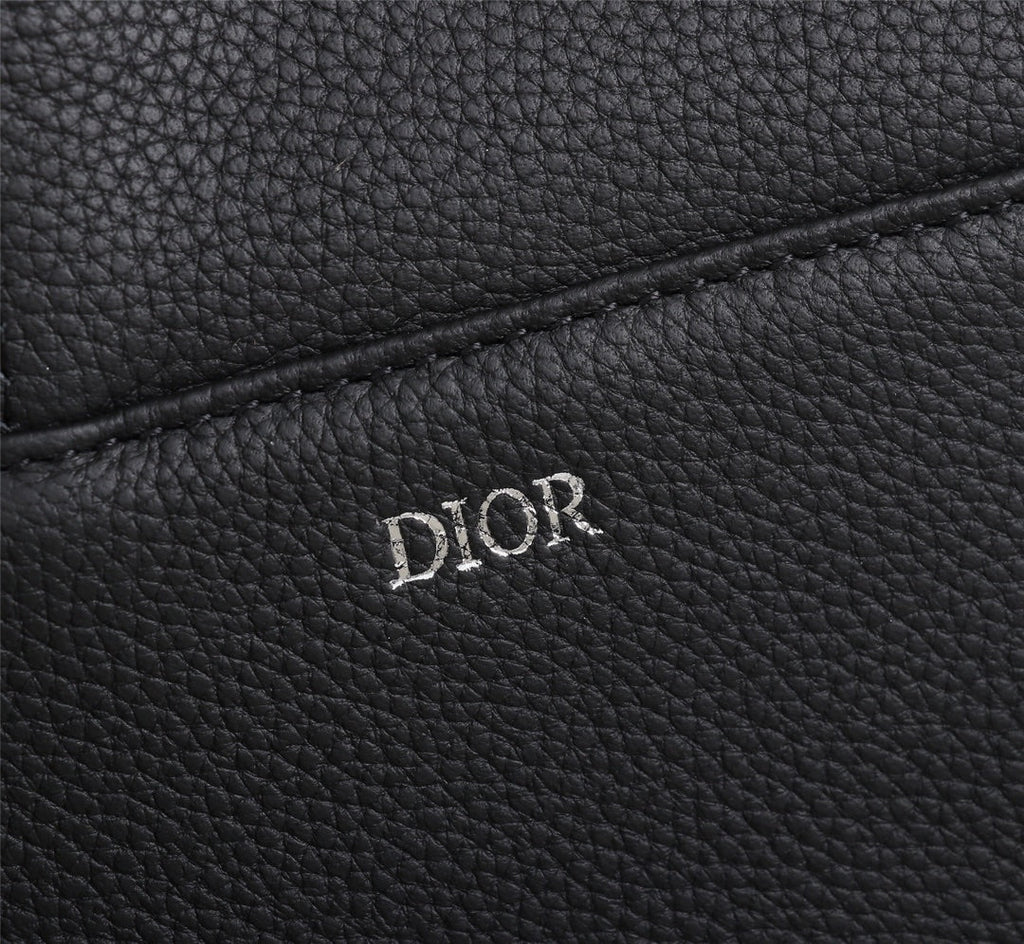 Dior 1ADPO093 Saddle Bag Black Grained Calfskin - 26 x 19 x 4.5 cm / Black - View 5