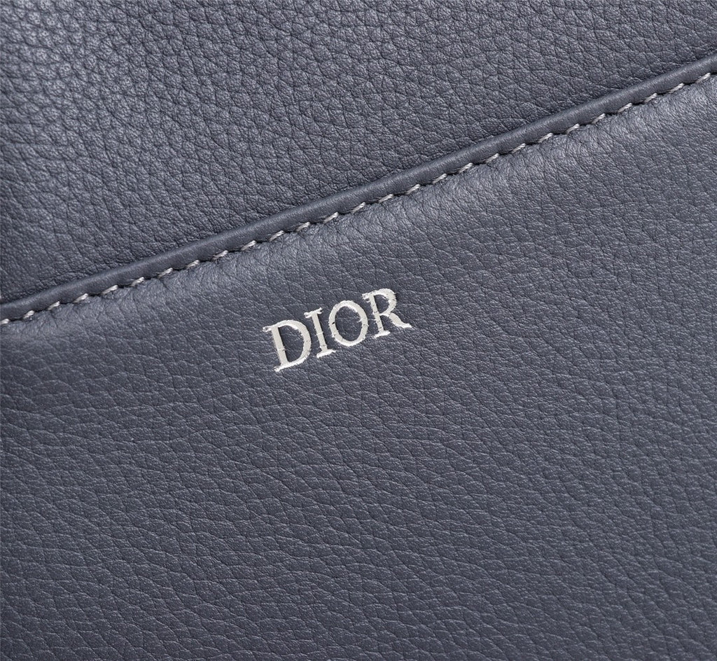 Dior 1ADPO093 Saddle Bag Gray Grained Calfskin Christian Dior 1947 - 26 x 19 x 4.5 cm / Gray - View 6