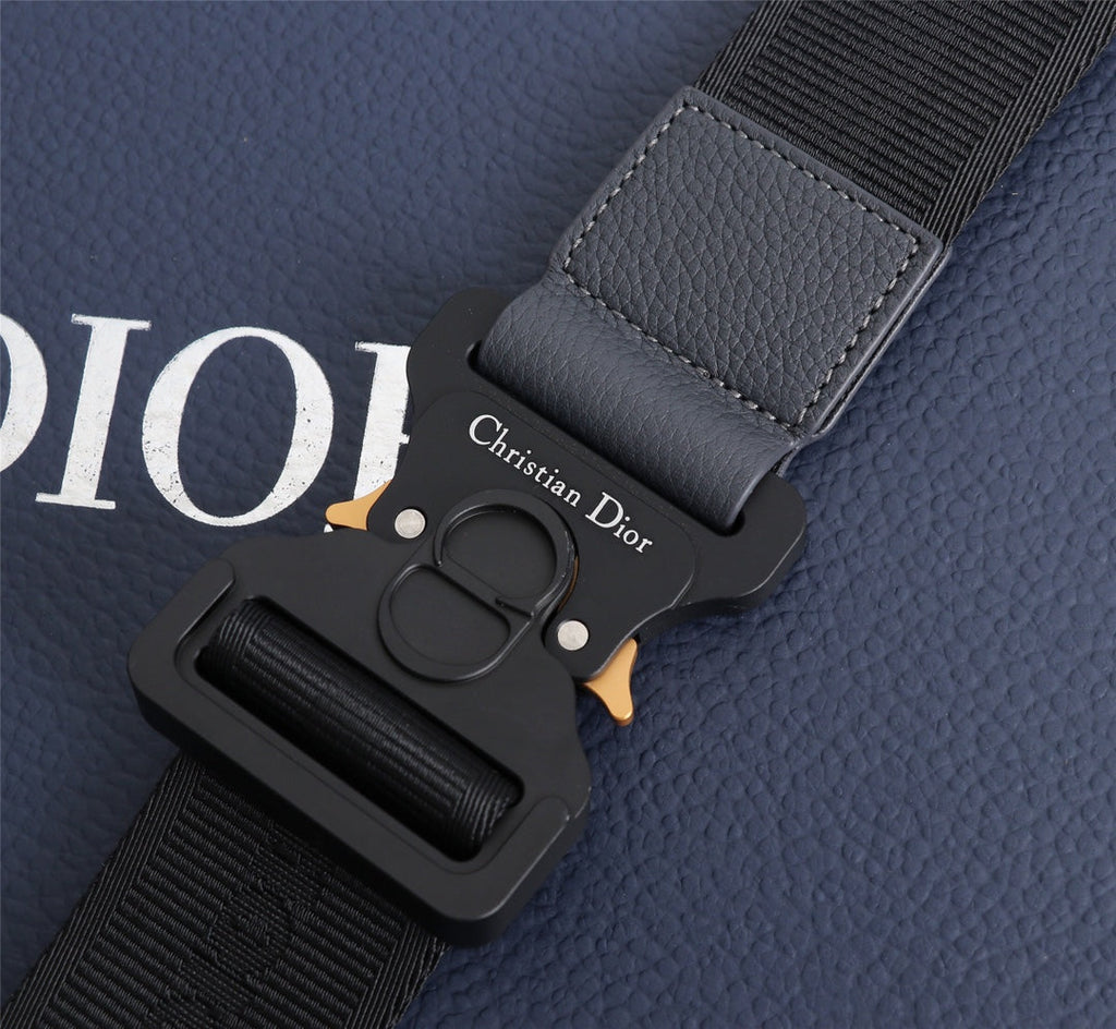 Dior 1ADPO093 Saddle Bag Gray Grained Calfskin Christian Dior 1947 - 26 x 19 x 4.5 cm / Gray - View 7