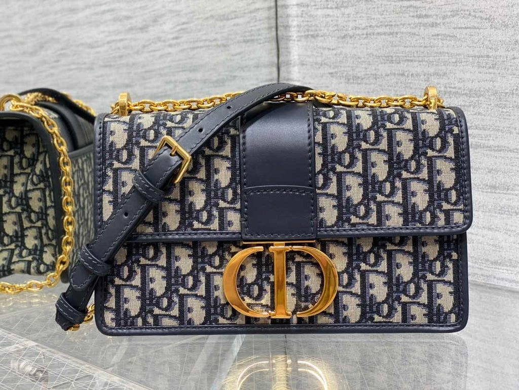 Dior 30 Montaigne Chain Bag M9208 Blue Dior Oblique Jacquard - Default Title - View 2