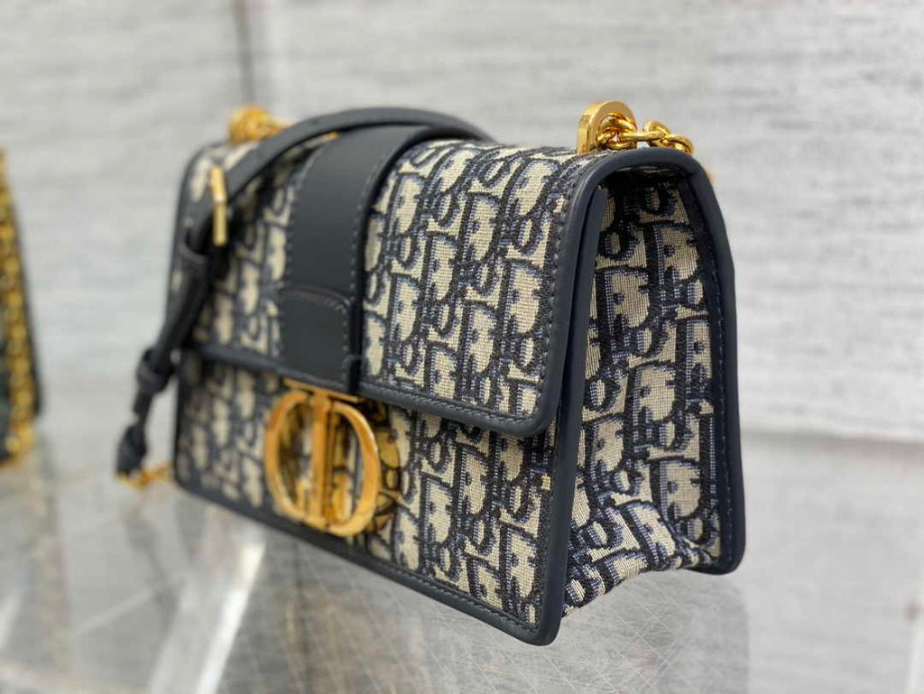 Dior 30 Montaigne Chain Bag M9208 Blue Dior Oblique Jacquard - Default Title - View 4