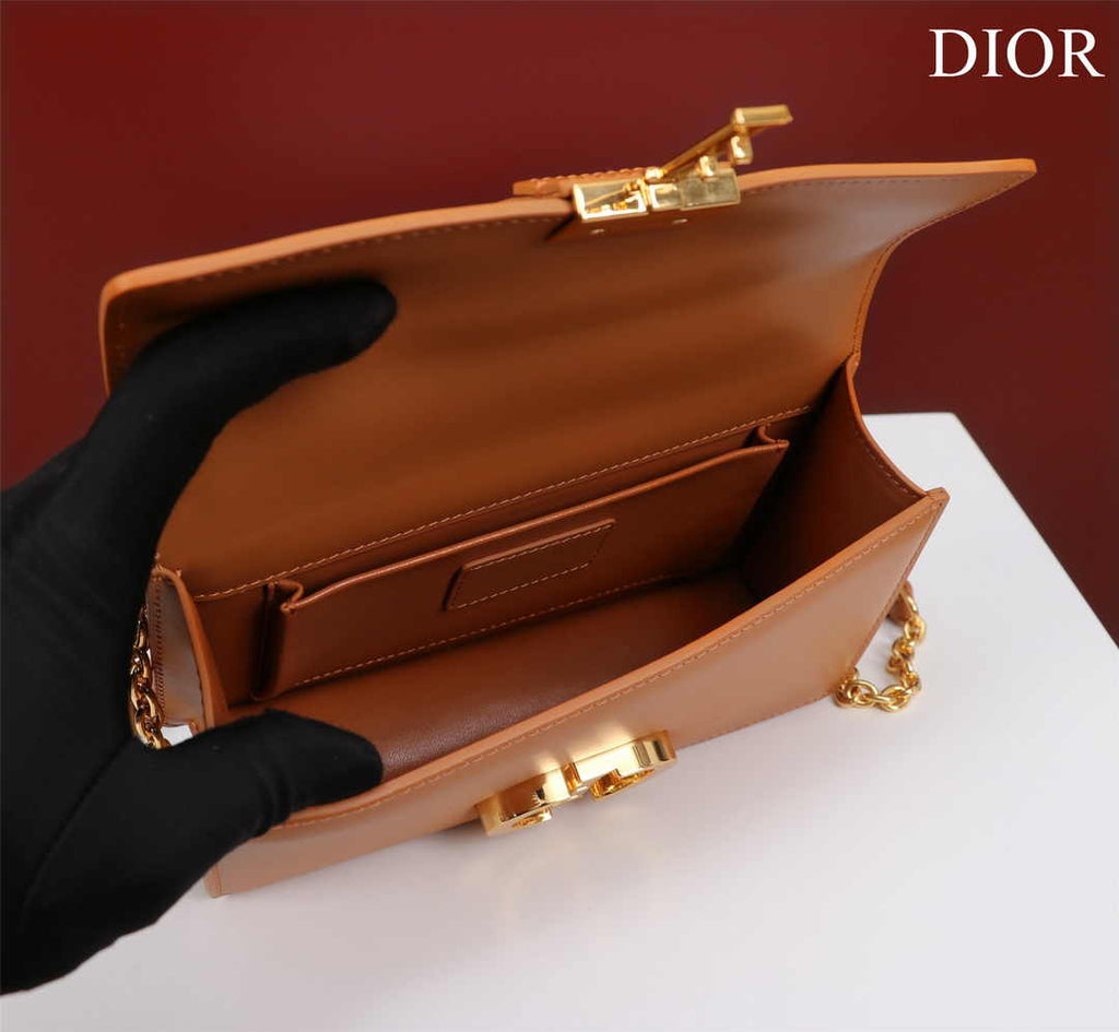 Dior 30 Montaigne East-West Bag with Chain M9334 Brown Calfskin - Default Title - View 5