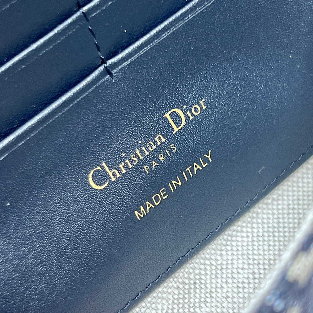 Dior Bobby S5703 East-West Pouch with Chain Blue Oblique Jacquard - Default Title - View 9