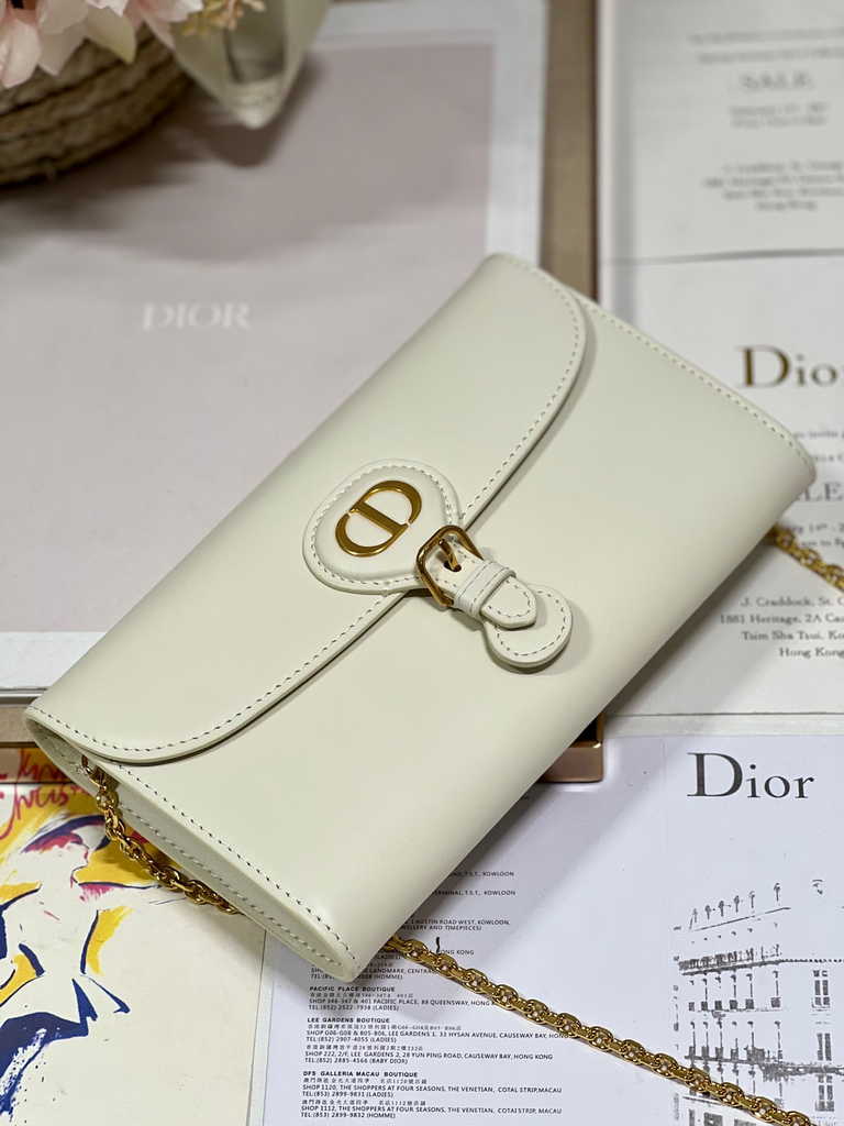Dior Bobby S5703 East-West Pouch with Chain White Smooth - Default Title - View 6