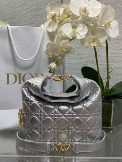Dior Bucket Bag - Silver Macrocannage Calfskin M1538 - Default Title - View 1