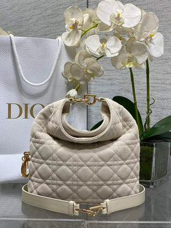 Dior Bucket Bag - Beige Macrocannage Suede Goatskin M1538 - Default Title - View 1