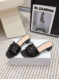 Dior Cannage Heeled Slide for Women KCO5462 - Default Title - View 1