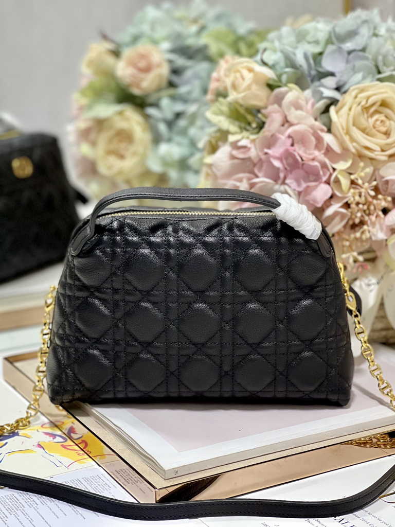 Dior Caro D-Cosy Mini Bag S2169 Black Supple Cannage Calfskin - Default Title - View 5