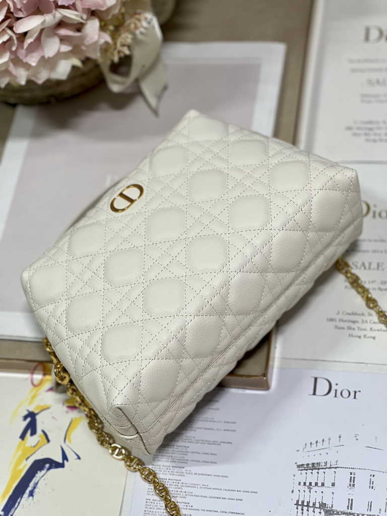 Dior Caro D-Cosy Mini Bag S2169 Beige Supple Cannage Calfskin - Default Title - View 7