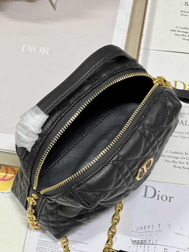 Dior Caro D-Cosy Mini Bag S5163 Black Supple Cannage Calfskin - Default Title - View 8
