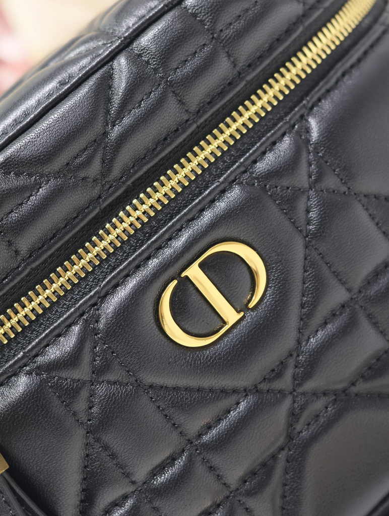 Dior Caro Small Vanity Case S5196 Black Cannage Lambskin - Default Title - View 4