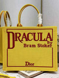 Dior Large Book Tote – Yellow and Red Book Cover Embroidery