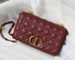 Dior Large Caro Bag M9243 Calfskin Red - Default Title - View 1