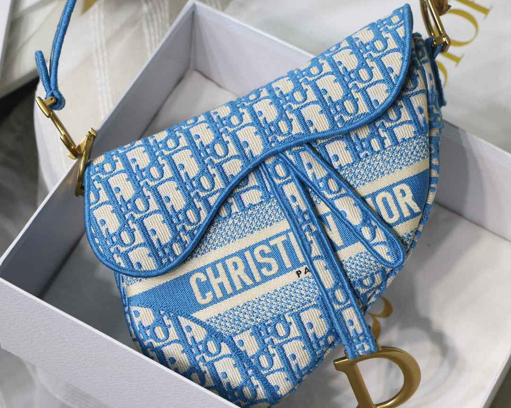 Dior M0446 Saddle Bag Burgundy Dior Oblique Jacquard Blue - Default Title - View 2