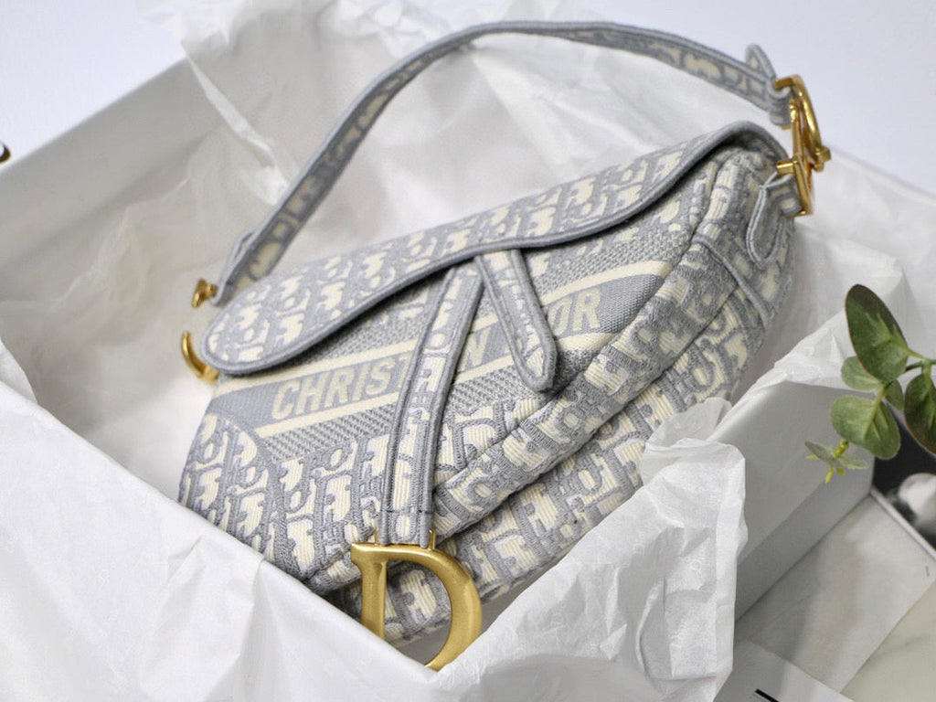 Dior M0446 Saddle Bag Burgundy Dior Oblique Jacquard Gray - Default Title - View 7