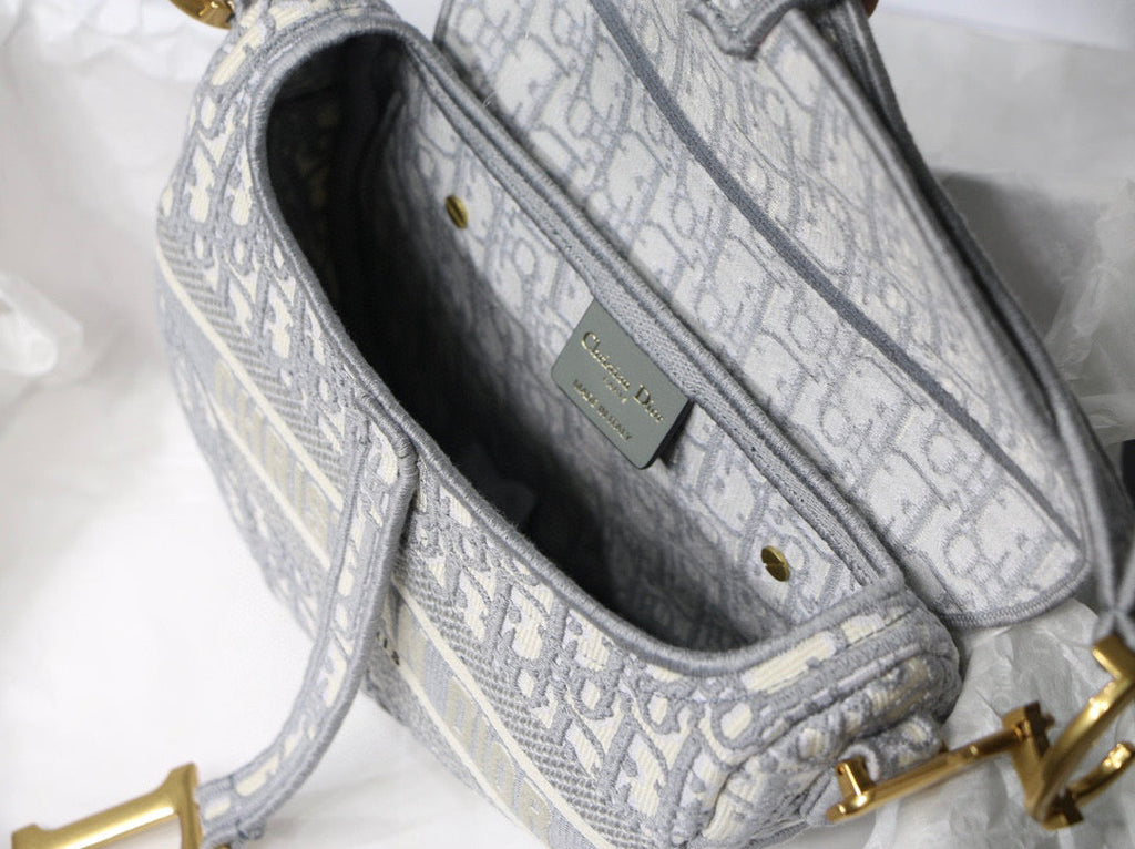 Dior M0446 Saddle Bag Burgundy Dior Oblique Jacquard Gray - Default Title - View 9