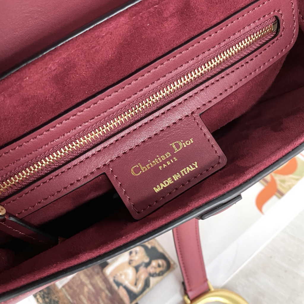 Dior M0455 Saddle Bag with Strap Wine Red Smooth Calfskin - Default Title - View 7