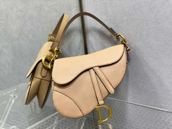 Dior M0455 Saddle Bag with Strap Dark Beige Grained Calfskin - Default Title - View 1