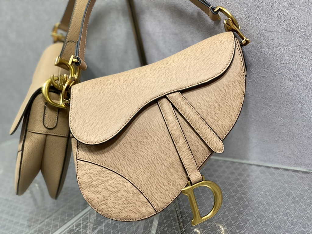 Dior M0455 Saddle Bag with Strap Dark Beige Grained Calfskin - Default Title - View 2