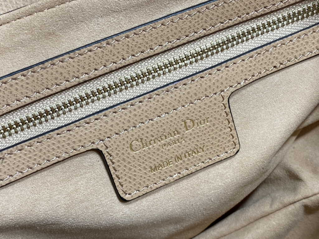 Dior M0455 Saddle Bag with Strap Dark Beige Grained Calfskin - Default Title - View 9
