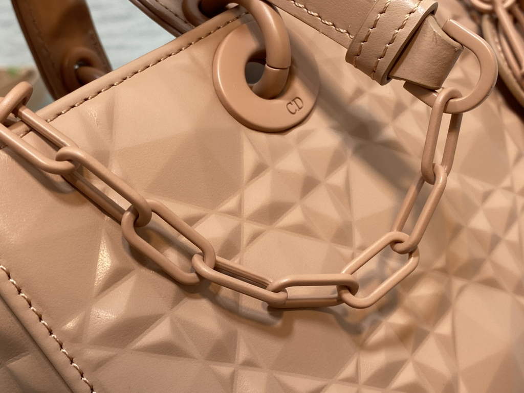 Dior M0540 Medium Lady D-Joy Bag Pink Cannage Calfskin with Diamond Motif - Default Title - View 4