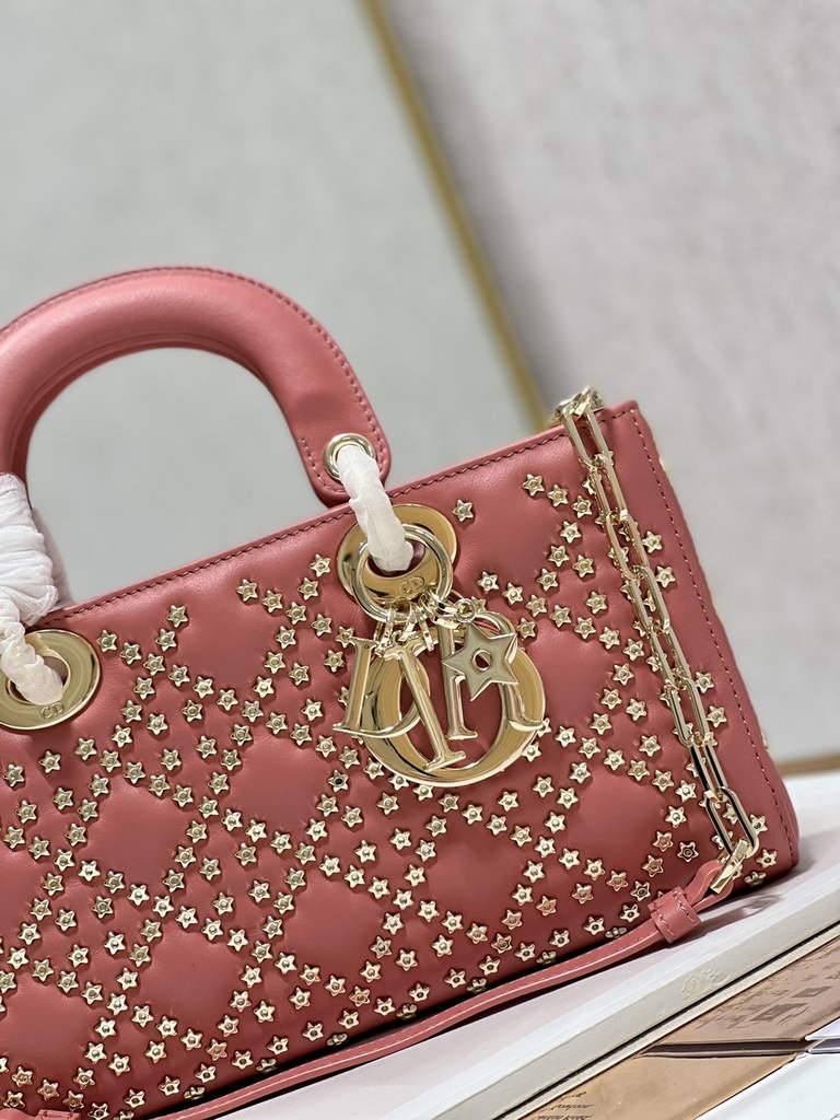 Dior M0540 Medium Lady D-Joy Bag Pink Lucky Star Cannage Lambskin - Default Title - View 6