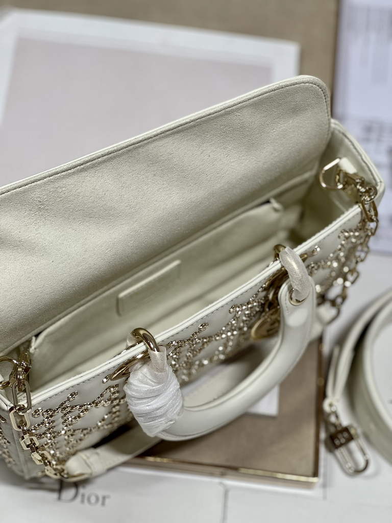 Dior M0540 Medium Lady D-Joy Bag Beige Lucky Star Cannage Lambskin - Default Title - View 9