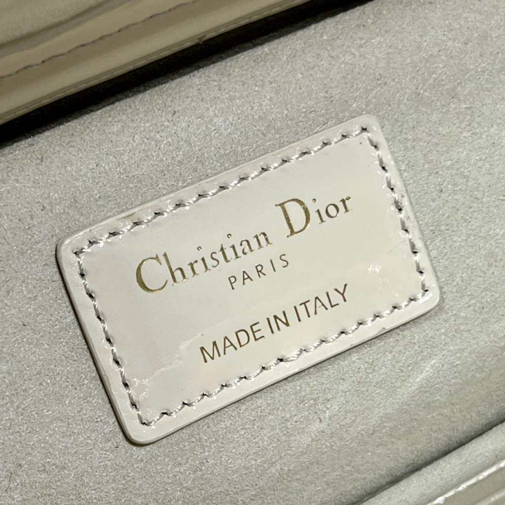 Dior M0540 Medium Lady D-Joy Bag Beige Patent Cannage Calfskin - Default Title - View 9