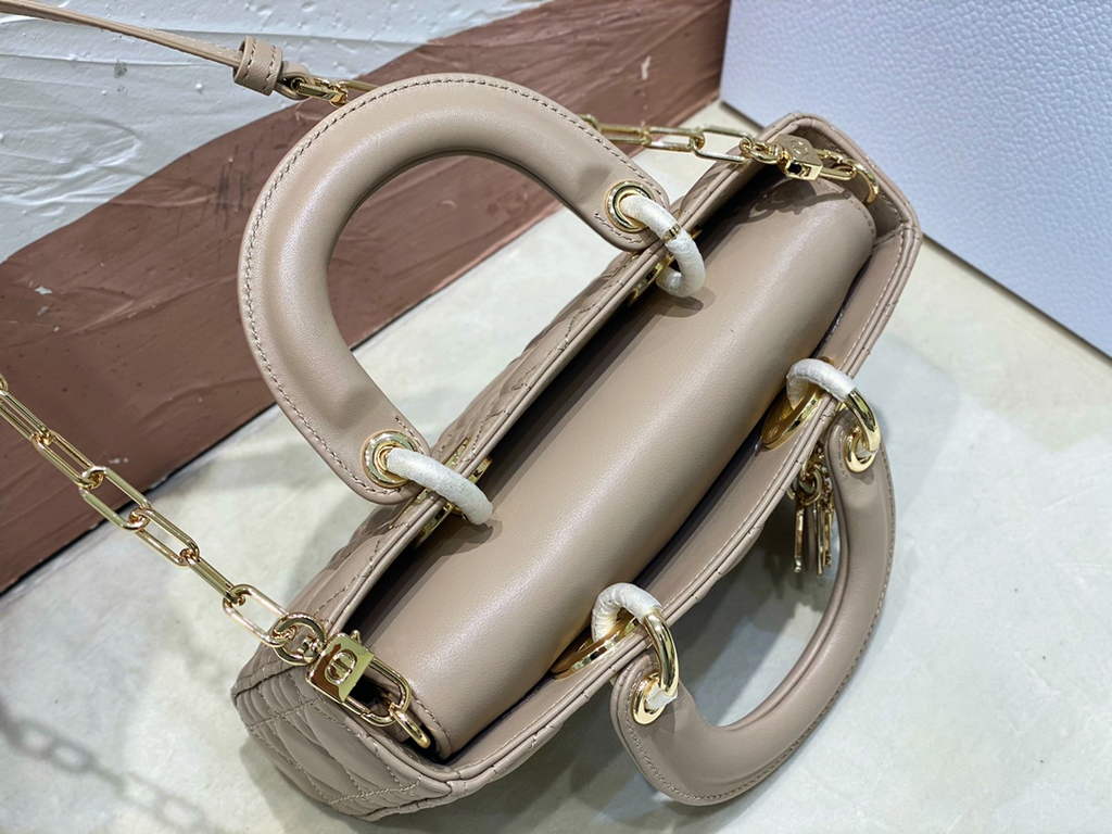 Dior M0613 Small Lady D-Joy Bag Dark Beige Cannage Lambskin - Default Title - View 6