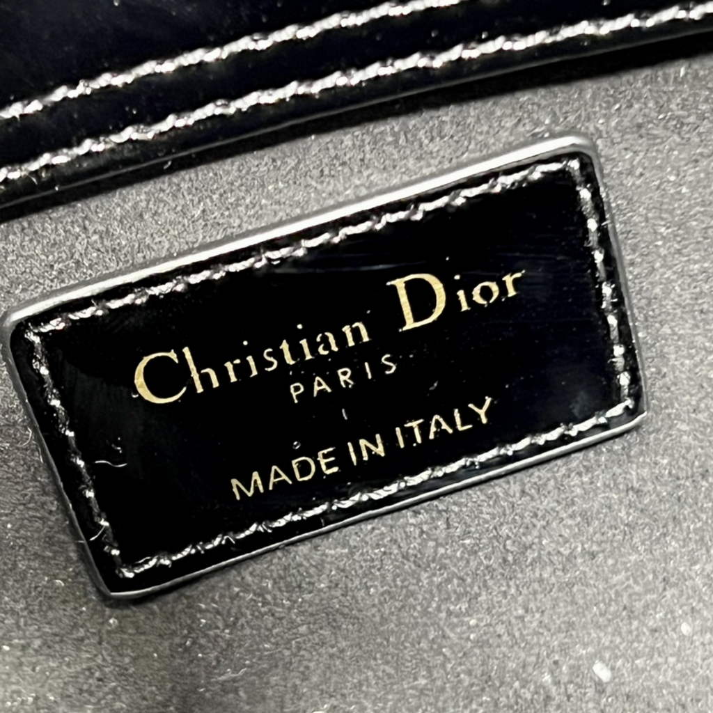 Dior M0613 Small Lady D-Joy Bag Black Patent Cannage Calfskin - Default Title - View 9