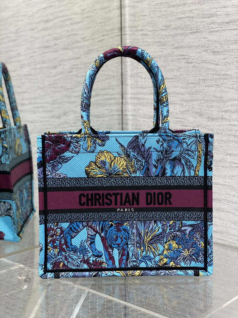 Dior Small Book Tote M1265 Toile de Jouy Embroidery M3513 - Default Title - View 1