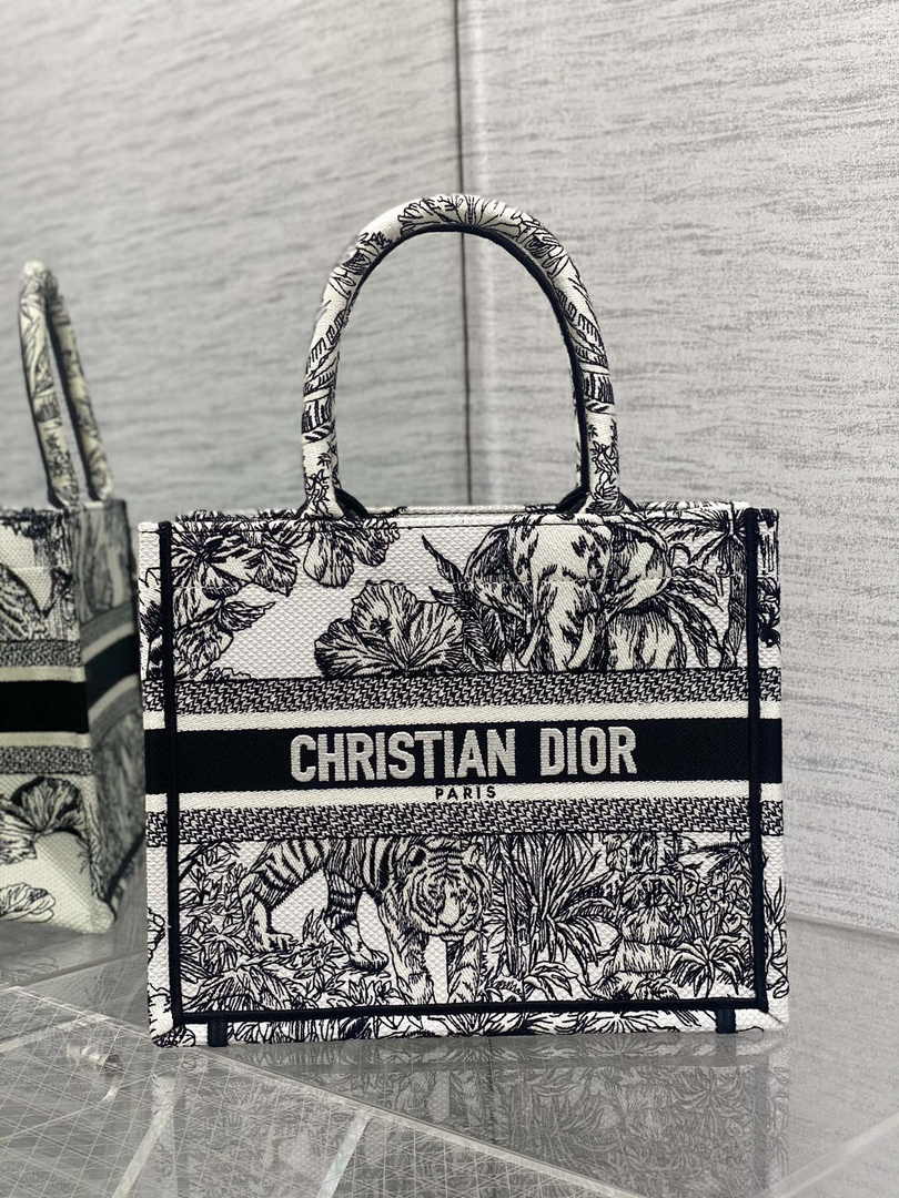 Dior Small Book Tote M1265 Toile de Jouy Embroidery M3516 - Default Title - View 1