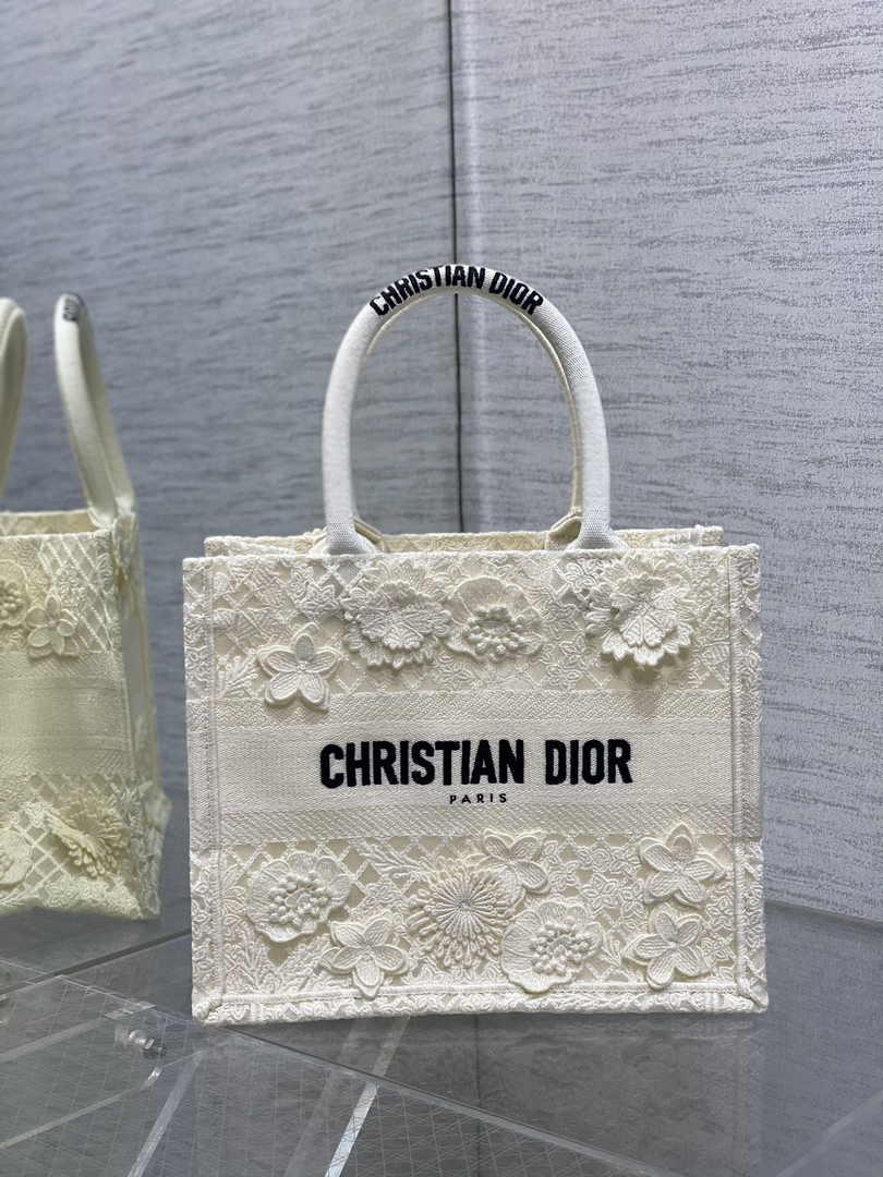 Dior Small Book Tote M1265 Toile de Jouy Embroidery M3534 - Default Title - View 1