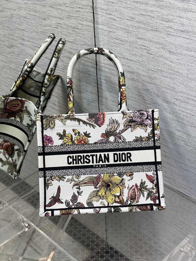 Dior Small Book Tote M1265 Toile de Jouy Embroidery M3551 - Default Title - View 1