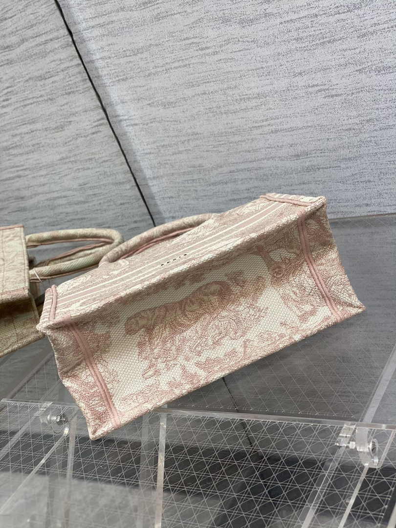 Dior Small Book Tote M1265 Pink Toile de Jouy Embroidery - Default Title - View 4
