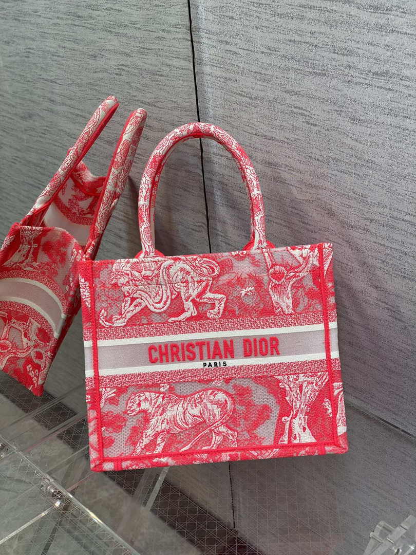 Dior Small Book Tote M1265 Toile de Jouy Embroidery M3530 - Default Title - View 1