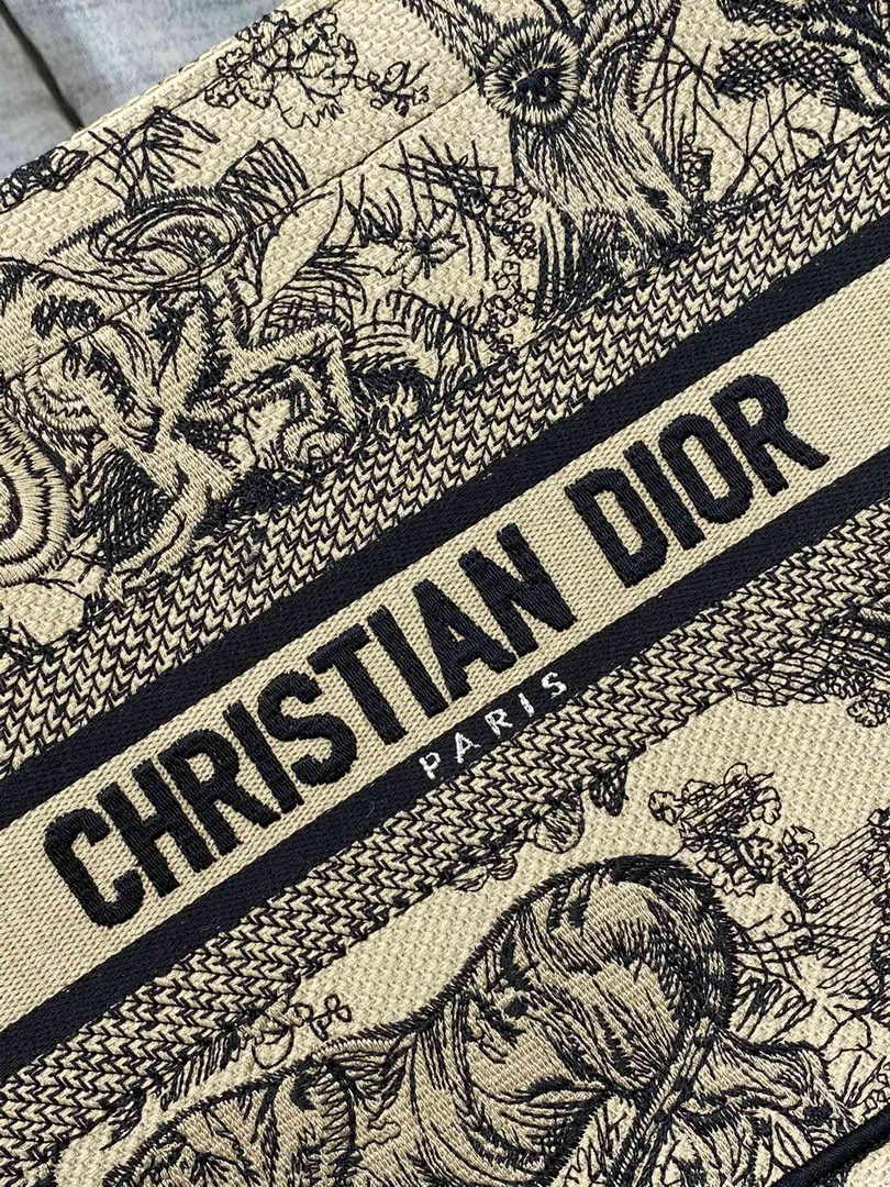 Dior Small Book Tote M1265 Beige Toile de Jouy Embroidery - Default Title - View 8