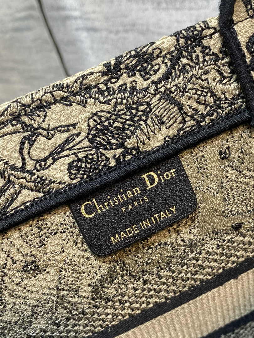 Dior Small Book Tote M1265 Beige Toile de Jouy Embroidery - Default Title - View 6