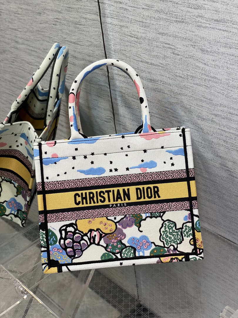 Dior M1265 Small Book Tote Latte Dior Ciel de Rêve Embroidery - Default Title - View 3