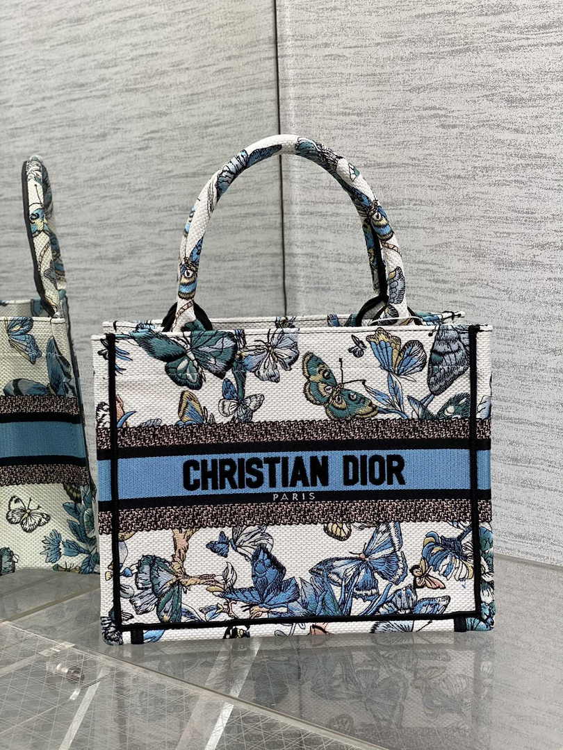 Dior Small Book Tote M1265 Toile de Jouy Embroidery M3555 - Default Title - View 1