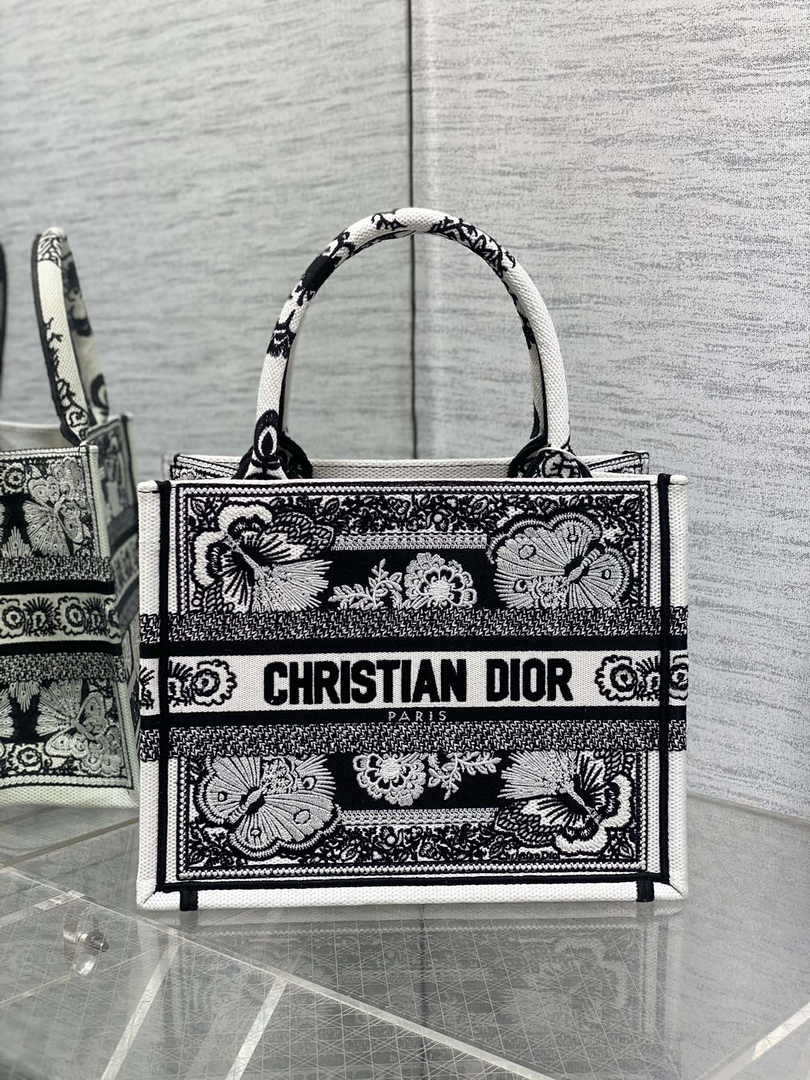 Dior Small Book Tote M1265 Toile de Jouy Embroidery M3546 - Default Title - View 1