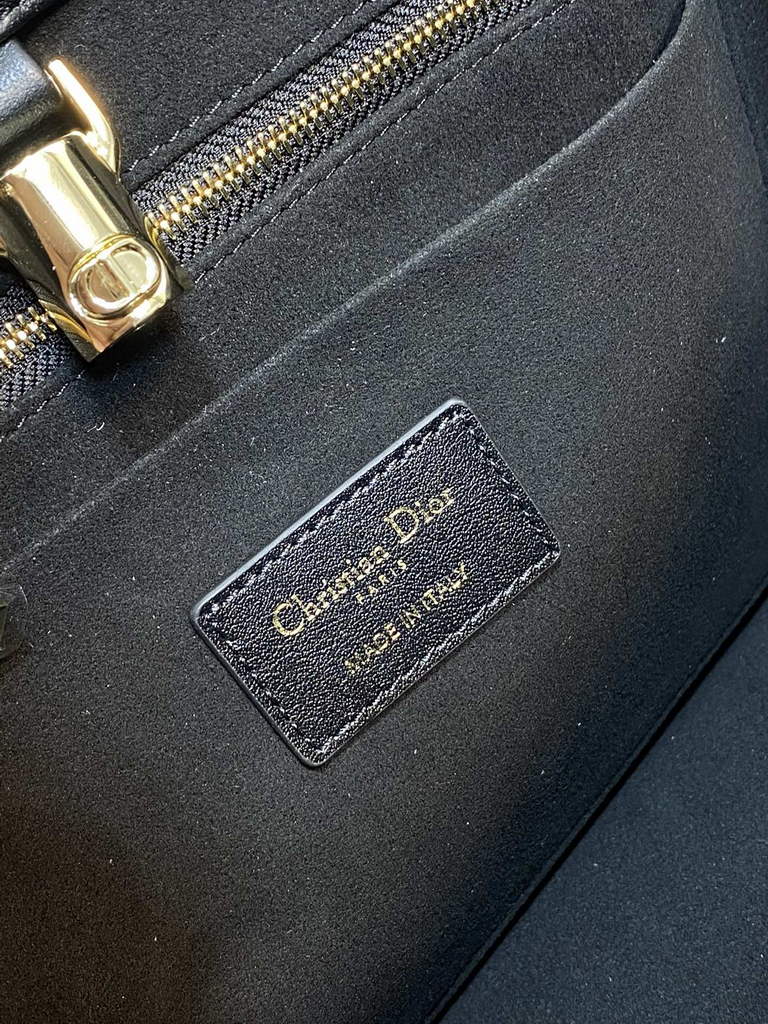 Dior M8721 Medium Essential Tote Bag Black Archicannage Calfskin - Default Title - View 9