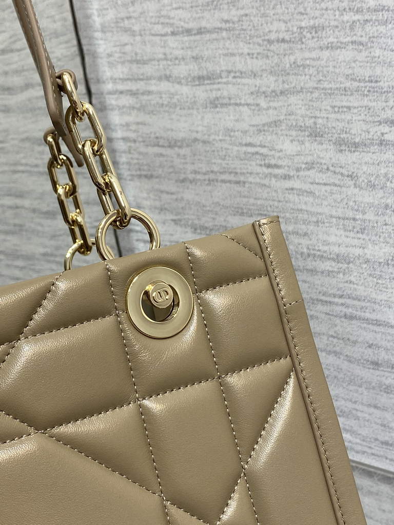 Dior M8721 Medium Essential Tote Bag Hazelnut Archicannage Calfskin - Default Title - View 3